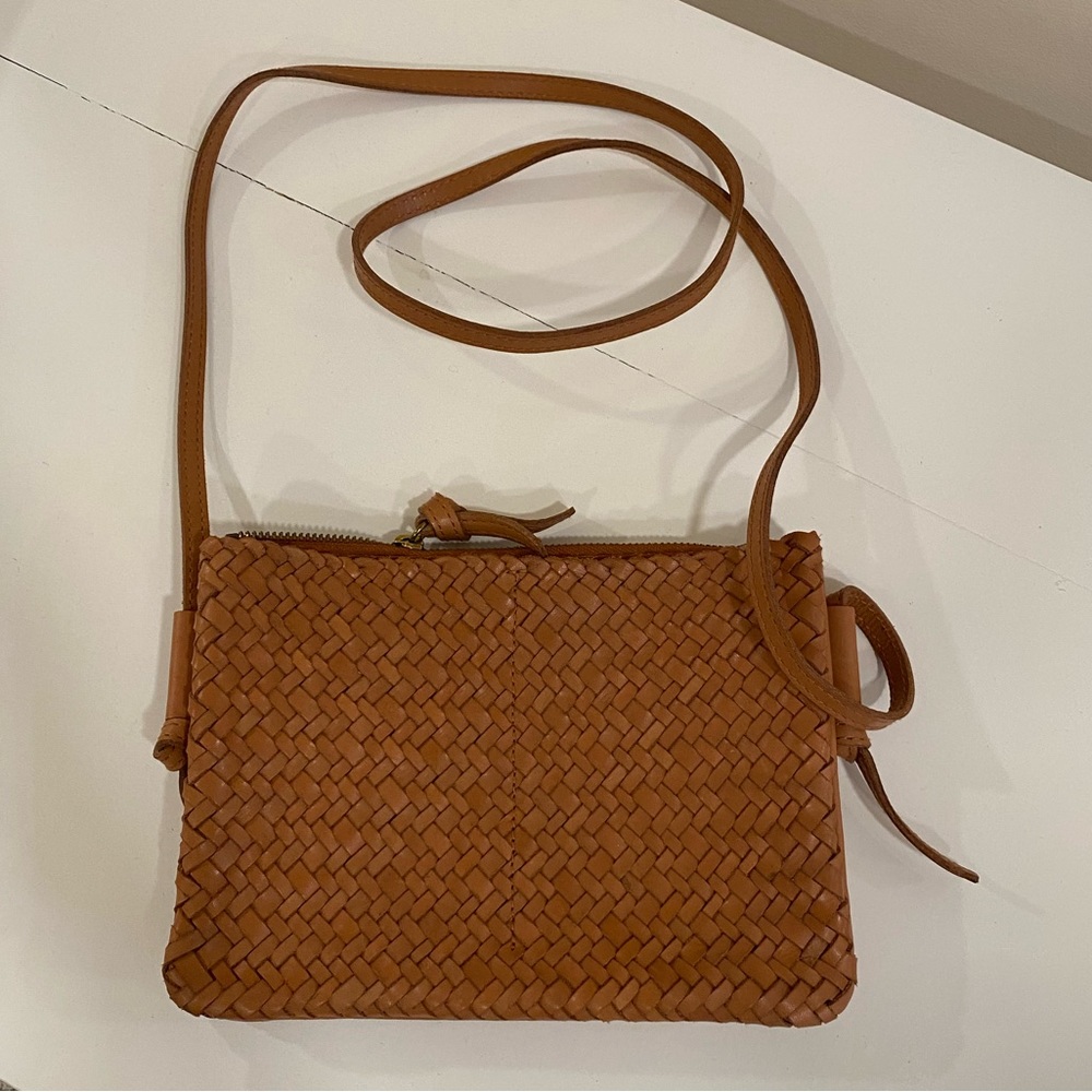 Madewell knotted woven leather crossbody bag